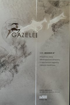 Gazelė 2025 award certificate issued to UAB Magnus IC by Verslo žinios